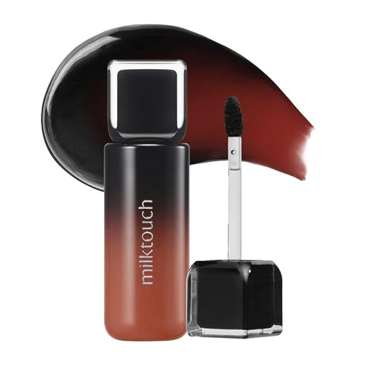 MILKTOUCH Black Peel Off Lip Tattoo - Long-Lasting Matte Lip, Waterproof & Transfer-Proof, Highly Pigmented, Stay-On-All-Day Lip Tint Stain (4.5g) #05 Black Fig-Velvo Beauty