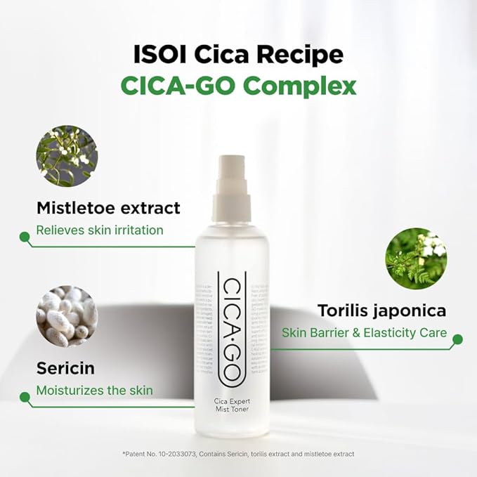 CICA Expert Mist Toner, Alcohol-Free Soothing Facial Mist for Sensitive Skin, Hydrating & Calming Korean Skin Care (5.07 fl.oz/150ml)-Velvo Beauty