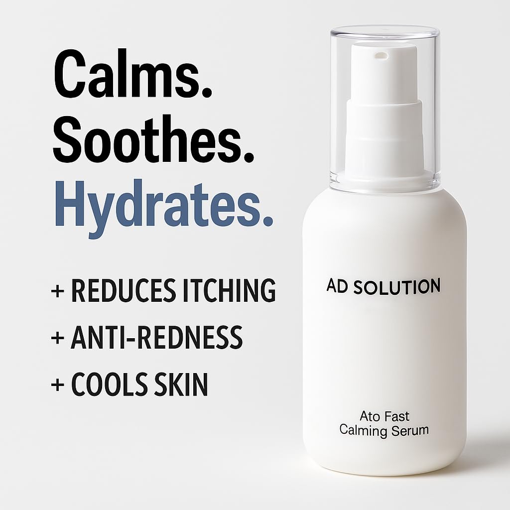 Ato Fast Calming Serum for Sensitive & Eczema-Prone Skin Instant Relief from Itch, Redness & Flare-Ups Powered by Cica & Panthenol 1.69 Fl Oz-Velvo Beauty