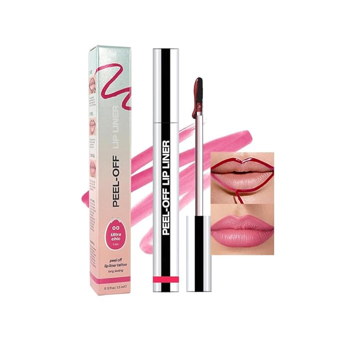 Matte Liquid Lip Stain Peel Off Lip Liner Tattoo - Delicate Pink, Waterproof Smudge-Proof Lip Gloss, Long-Lasting Non-Stick Cup Formula, Natural Peel Off Design for All Skin Types, #00-Velvo Beauty