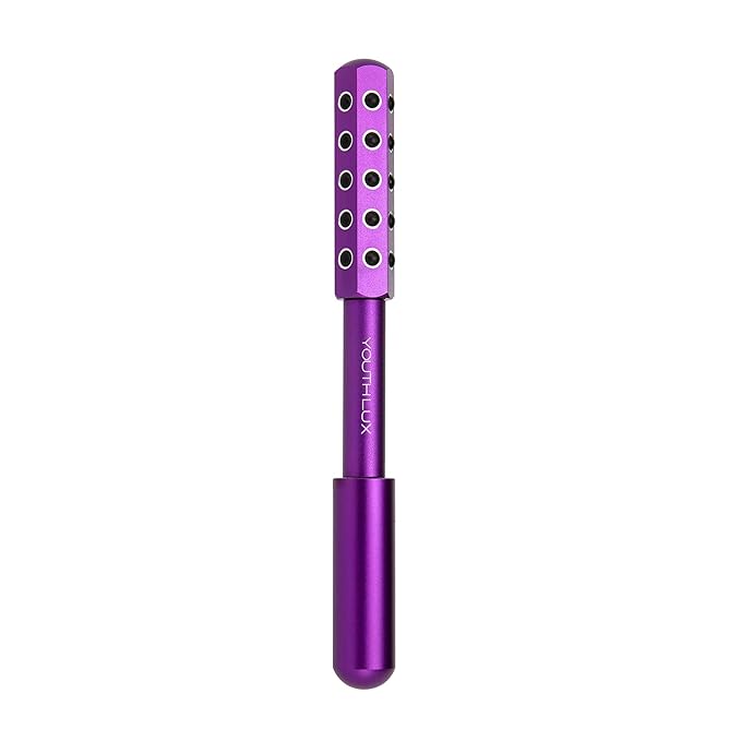 Radiance Roller – Germanium Stone Facial Massage Tool for Lifting, Sculpting, De-Puffing, Glow Boost, Energizing & Cooling Effect (Purple)-Velvo Beauty