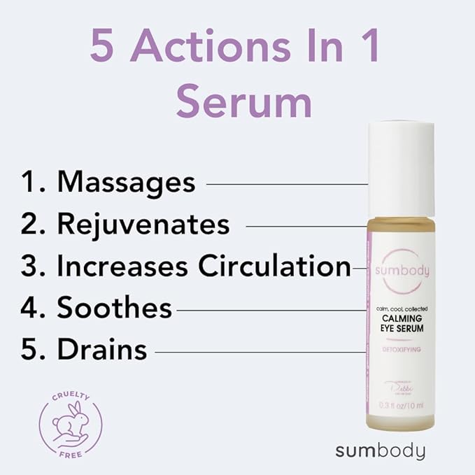 Natural Peptide Energizing + Eye Serum Reduces Puffiness, Fine Lines & Under Eye Bags Hydrating fragrance free Under Eye Treatment Roller ball massage, age-defying eye cream-Velvo Beauty