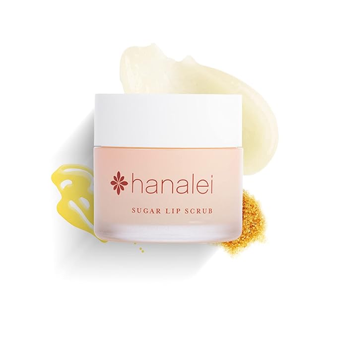 Hanalei Vegan and Cruelty-Free Sugar Lip Scrub Exfoliator | Hawaiian Cane Sugar, Kukui Oil, Shea Butter | Exfoliate, Smooth, Rejuvenate Lips | Made in USA | Lip Care (22 g)-Velvo Beauty