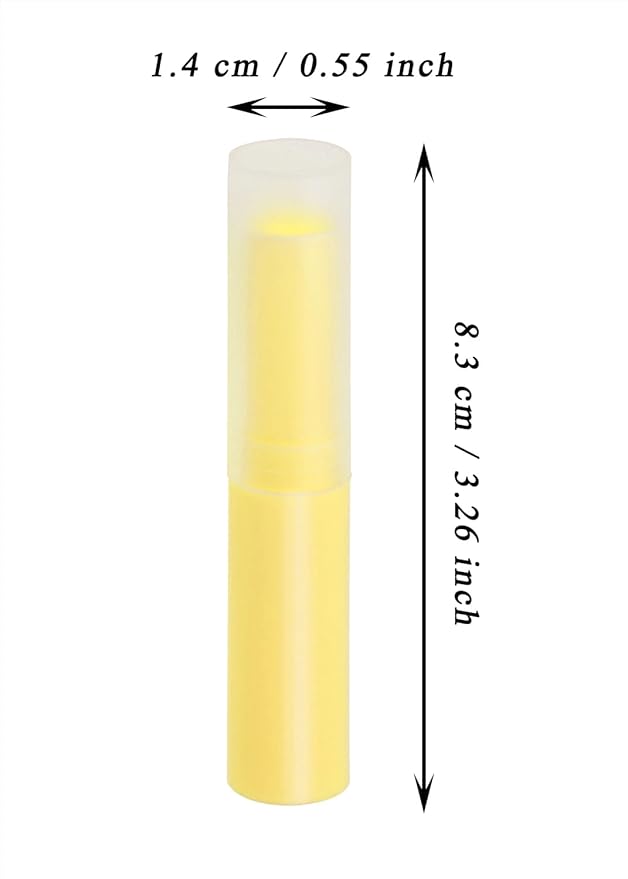 0.14oz Empty Flavored Lip Balm Container Tubes Plastic Homemade Moisturizing Lip Stick with Caps Bulk Fit for Women Adult DIY Making Supplies, 25 Count (Yellow)-Velvo Beauty