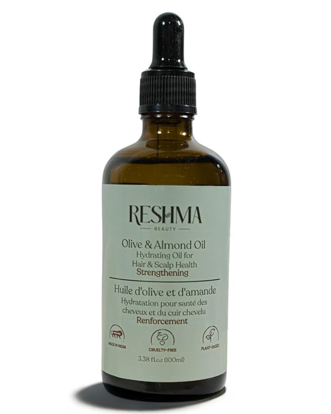 Reshma Beauty Olive & Almond Oil – Henna Infused Hydrating Oil for Hair & Scalp Health | Strengthens & Softens-Velvo Beauty