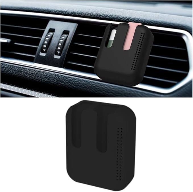 Lip Balm Chapstick Holder for Car Air Vent, Upright Washable Lip Balm Protector for Women Girls, Auto Interior Space Saving Accessories, Universal for Vehicle, Truck and More（Black）-Velvo Beauty
