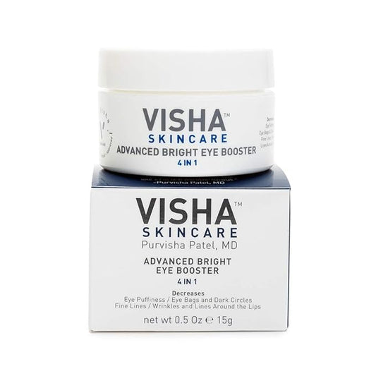Skincare Advanced Bright Eye Booster 4 in 1 Cream, Under Eye Cream for Dark Circles and Puffiness, Decreases Wrinkles and Lines Around Eyes and Lips, Reduces Overall Eye Puffiness 0.5oz-Velvo Beauty