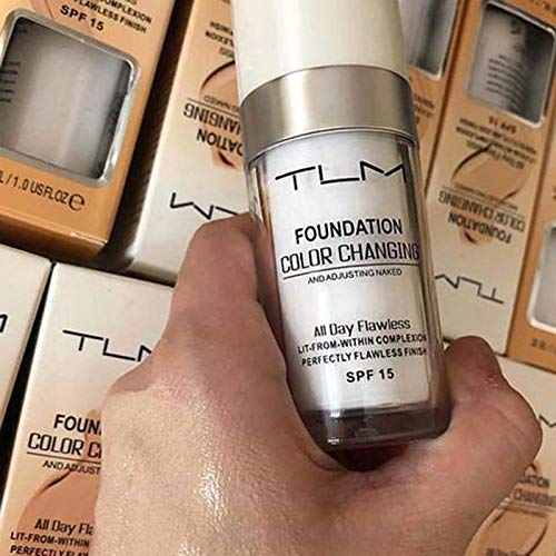 TLM Colour Changing Foundation - Flawless Coverage, Lightweight Formula, Adapts to Skin Tone, Hides Wrinkles & Lines, Hydrating & Long-Lasting, BB Cream Makeup Base Concealer Cover-Velvo Beauty