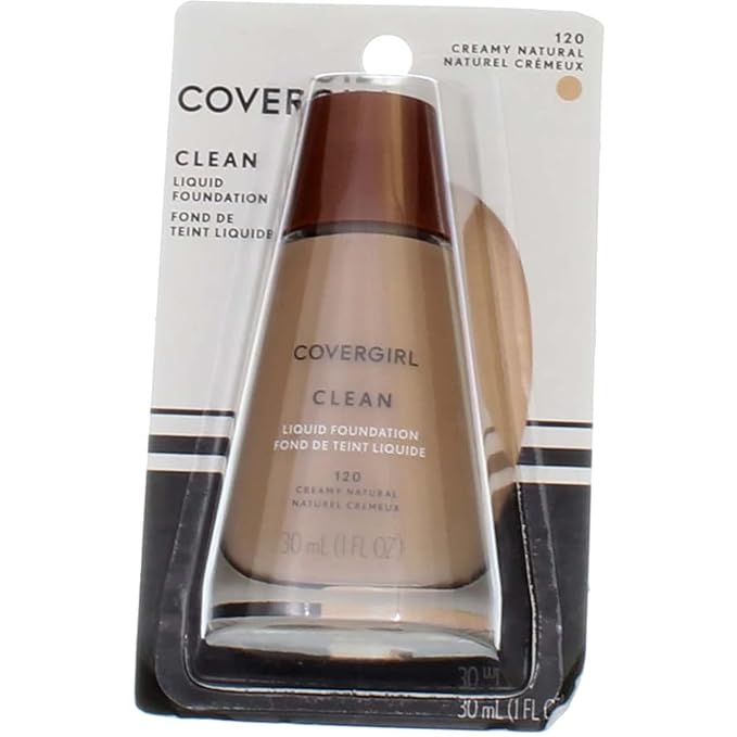 CoverGirl Clean Liquid Foundation, 120 Creamy Natural, 1 Ounce-Velvo Beauty
