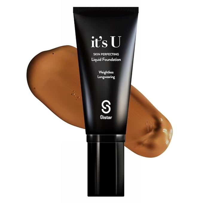 Sistar it's U Skin Perfecting Liquid Foundation Medium Coverage Buildable Weightless Longwearing Blendable 35 g / 1.23 oz. (Burnt Cinnamon)-Velvo Beauty