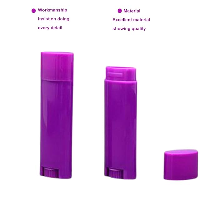 5ml 25Pcs Empty Oval Deodorant Lip balm Tubes Containers Twist-up Refillable Containers for Lipstick,Chapstick,Homemade Lip balm,DIY Deodorants(Purple)-Velvo Beauty
