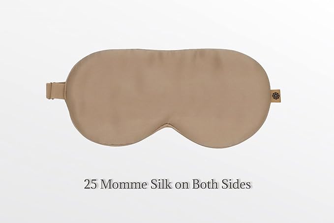 Premium 25 Momme Mulberry Silk Eye Mask for Sleeping (Champagne)-Velvo Beauty
