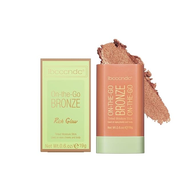 Multi-Use Makeup Bronzer Stick for Effortless Glow - Hydrating Solid Moisturizer with Natural Bronze Tint for Eyes, Lips & Cheeks (#3 Rich Glow)-Velvo Beauty