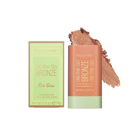 Multi-Use Makeup Bronzer Stick for Effortless Glow - Hydrating Solid Moisturizer with Natural Bronze Tint for Eyes, Lips & Cheeks (#3 Rich Glow)-Velvo Beauty
