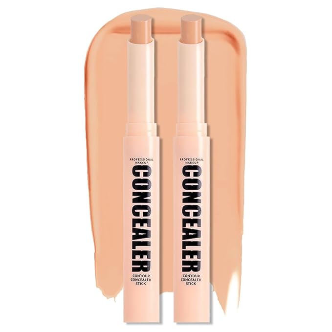 Kaely 2Pcs PROFESSIONAL MAKEUP Correcting Concealer Stick,Medium Coverage Concealer Crayon,under Eye Brightener Concealer for Dark Circles,corrector de ojeras,Lightweight,Vegan,06 DARK PEACH-Velvo Beauty