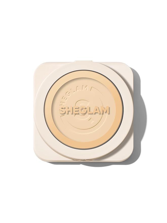 SHEGLAM SKin-Focus Full Coverage Powder Foundation Oil-Control Lightweight Face Pressed Powder Makeup-Linen-Velvo Beauty