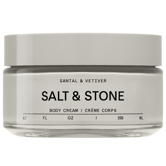 Salt & Stone Body Cream – Santal & Vetiver | Hydrating Formula with Seaweed Extracts, Spirulina & Squalane | Deep Hydration, Skin Barrier Support & Healthy Glow | for all Skin Types (6.7 fl oz)-Velvo Beauty