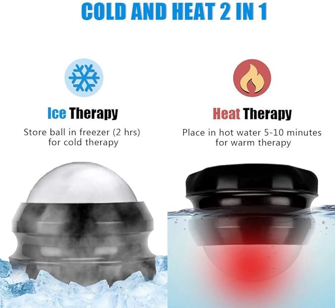 2-Pack Cryosphere Cold Massage Roller Ball,Manual Massage Ball for Heat and Ice Therapy,Self Massage Tool for Reliefs Muscle Pain,Decrease Inflammation,Reduces Stress¡­-Velvo Beauty