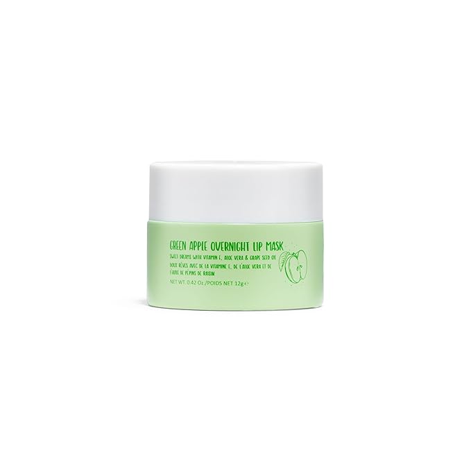 W7 Sweet Dreams Overnight Green Apple Lip Mask - Vitamin E, Aloe Vera and Grape Seed Oil - For Hydrated, Full Looking & Irresistible Lips - 0.40 Fl Oz-Velvo Beauty