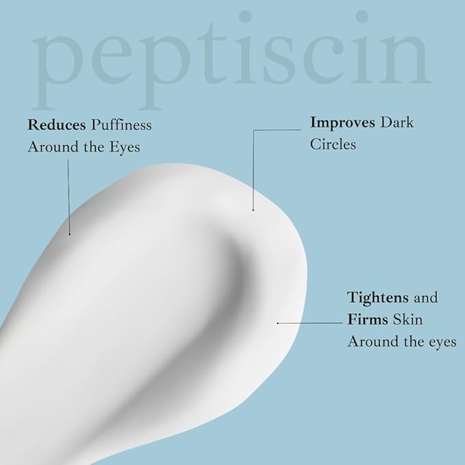 PeptiScin - Peptide Eye Cream with Hyaluronic Acid and Escin | Rich Moisturizing Dark Circle Eye Cream | Brightens and Tones - 1.35 Ounce-Velvo Beauty