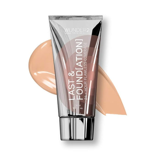 WUNDERBROW Full Coverage Foundation, Last & Found[ation] – Buildable Full Coverage Liquid Foundation For 24+ Hours Wear – Long Lasting, Waterproof, Sand-Velvo Beauty