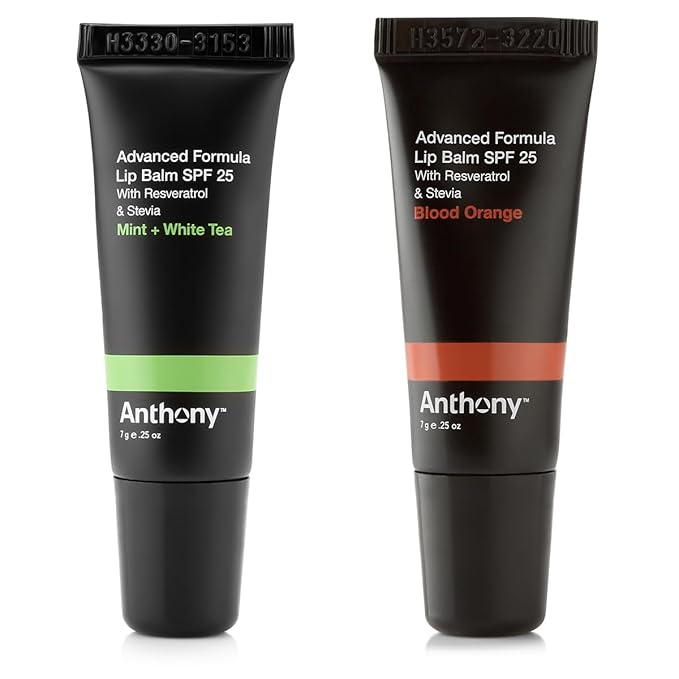 Anthony 25 SPF Lip Balm with Sunscreen for Lips – Contains Green Tea Extract, Shea Butter & Vitamin E – Moisturizing Repair Care Treatment for Chapped & Dry Lips 2-Pack-Velvo Beauty