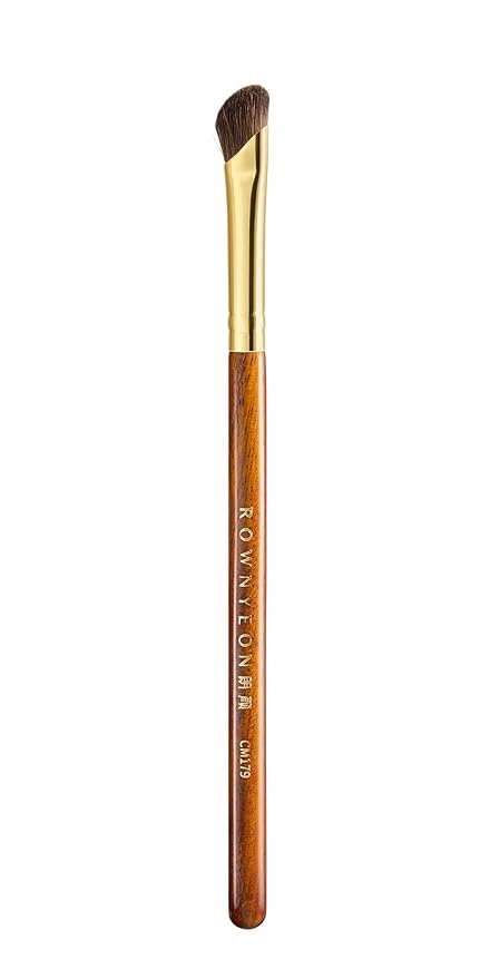 Desert Oak Series Nose Contour Brush - Angled Pony Hair Bristles for Seamless Sculpting, Dual-Use with Cream/Powder, Ebana Handle & Brass Ferrule (CM 179)-Velvo Beauty