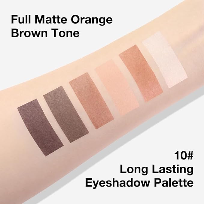 6 Colors Mini Nude Brown Neutral Eye Shadow Palette Makeup for Older Women, Matte Shimmer Eyeshadow Palette Highly Pigmented Waterproof, paleta de sombras de ojos, Vegan & Cruelty-free, 10-Velvo Beauty