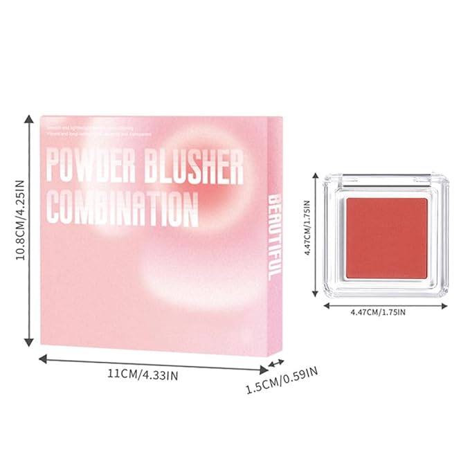 Blush for Cheeks Professional Makeup Palette, Comes with 4 Separate Powder Palette,Blendable and Fade-Resistant for Eyes,Lips & Cheeks Long-Wear Matte Finish,Color-Coral Nude Pink Red Comes with Brush-Velvo Beauty