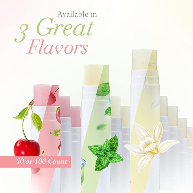 Lip Balm Bulk Unlabeled - Made in USA 150 Pack Cherry Bulk Chapstick - Natural Ingredients Vitamin E Shea Butter - Custom Chapstick Bulk For Party & Wedding Favors-Velvo Beauty