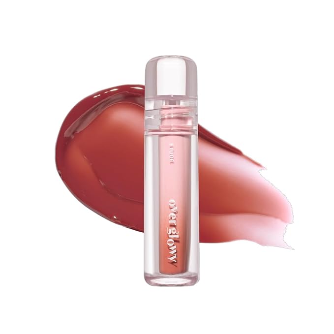 ETUDE Over Glowy Lip Stain Tint #4 Milk Brew | Non-Sticky Vegan Lip Tint | Moisturized & Long-lasting Lip Gloss | Daily Lip Stain for Dry Lips, Korean Makeup, K-beauty-Velvo Beauty