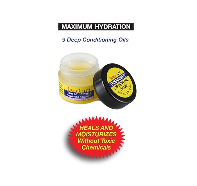 InstaCure's Original Nose Balm Fast Relief for Cracked, Dry & Sore Noses! Ultra-Moisturizing Lip Repair Duo. Calming Lavender & Vanilla Overnight Lip Mask + Cooling Sweet Vanilla Mint Daytime Lip Balm-Velvo Beauty