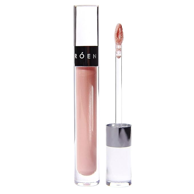 ROEN - Natural Kiss My Liquid Lip Balm Shimmer | Vegan, Cruelty-Free, Clean Makeup (RUMOR - Shimmery Light Pink)-Velvo Beauty