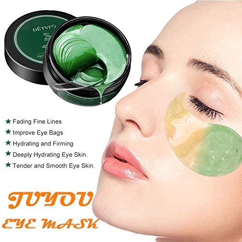 60Pcs Gel Crystal Collagen Eye Pads, Under Eye Mask for Moisturizing,Fine Lines, Dark Circles& Puffy Eyes Under Eye Patches (Green(Canned)-Velvo Beauty