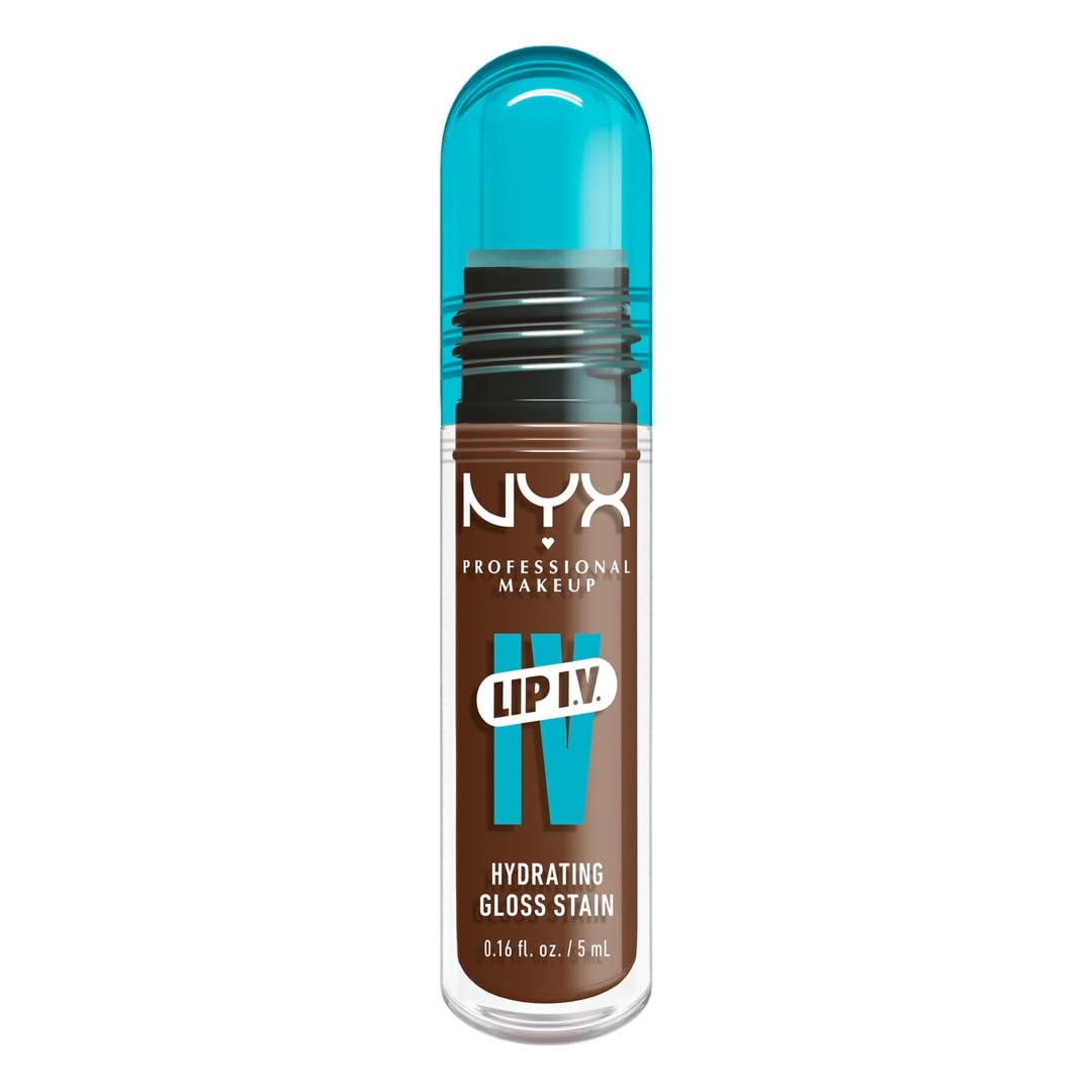 NYX Professional Makeup Lip IV Hydrating Glossy Lip Stain with 12HR Hydration - Splash N Spice (Brown)-Velvo Beauty