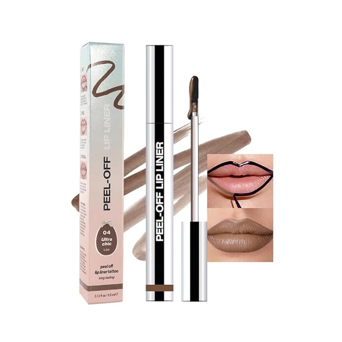 Matte Liquid Lip Stain Peel Off Lip Liner Tattoo - Light Taupe, Waterproof Smudge-Proof Lip Gloss, Long-Lasting Non-Stick Cup Formula, Natural Peel Off Design for All Skin Types #4-Velvo Beauty