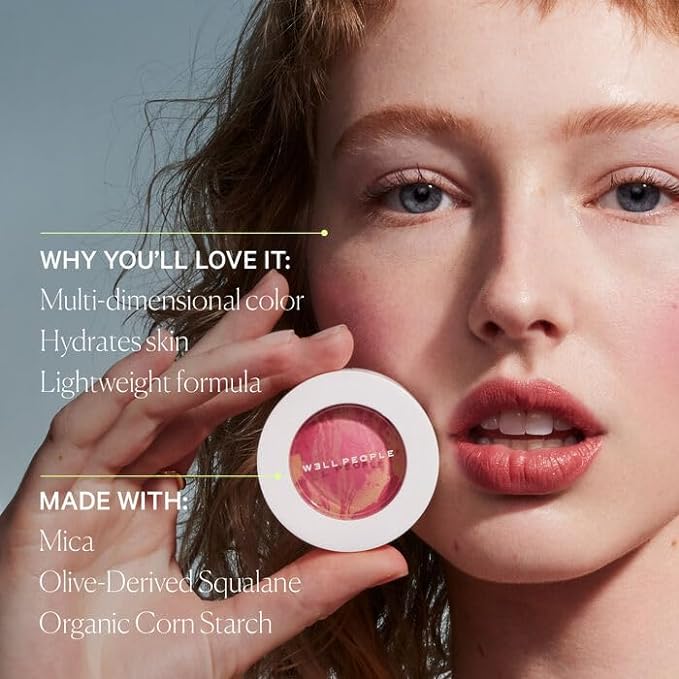 Well People Superpowder Blush Powder, Hydrating Powder Blush For Adding A Pop Of Cheek Color, Lightweight Formula, Vegan & Cruelty-free, Guava Twist-Velvo Beauty