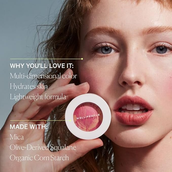 Well People Superpowder Blush Powder, Hydrating Powder Blush For Adding A Pop Of Cheek Color, Lightweight Formula, Vegan & Cruelty-free, Wild Fig-Velvo Beauty