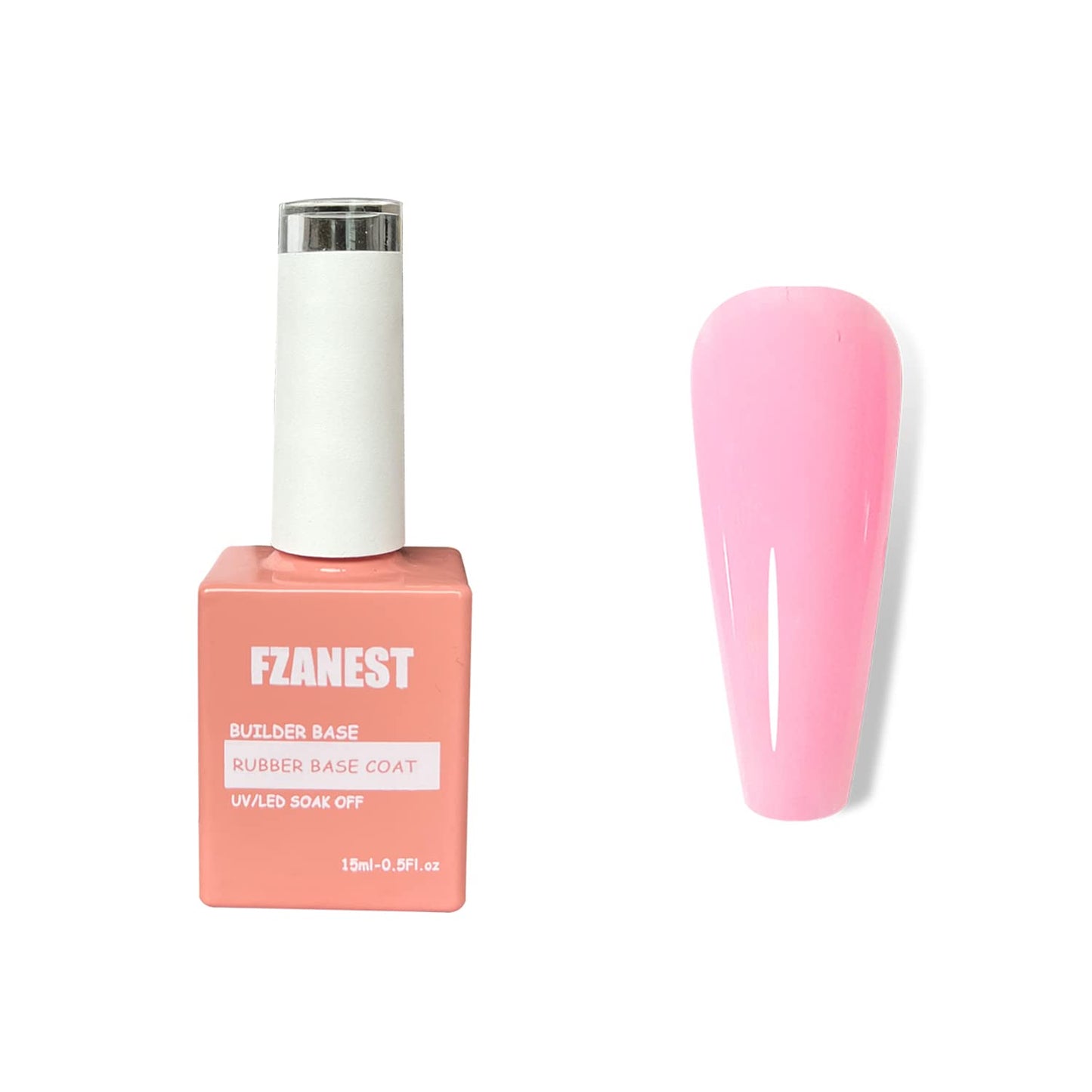 FZANEST Rubber Base Builder Gel For Nails, Sheer Color Gel Polish Elastic Rubber Base Coat For Nail Thickening Extension 15ml (Baby Pink)-Velvo Beauty