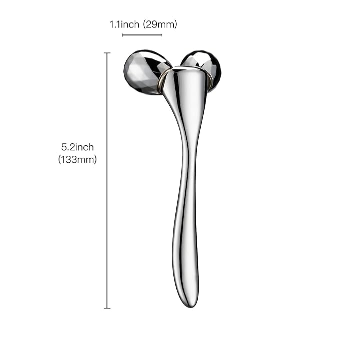 Tekson 3D Metal Face Massage Roller Tool, Facial Sculptor for Reduce Puffiness, Remove Eye Wrinkles (Zine Alloy)-Velvo Beauty