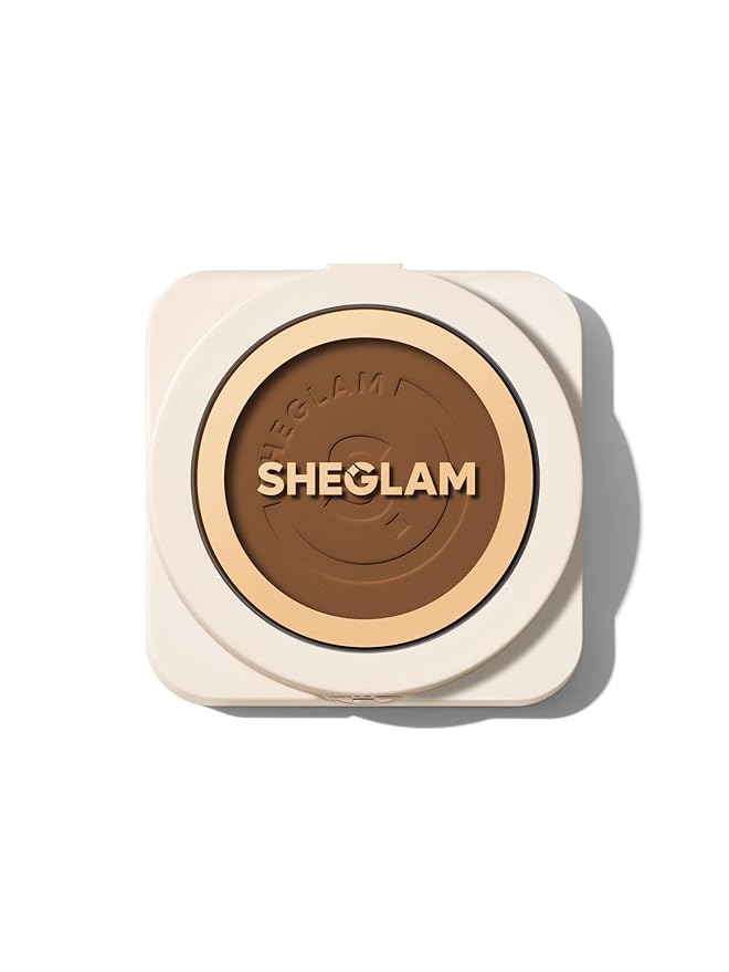 SHEGLAM SKin-Focus Full Coverage Powder Foundation Oil-Control Lightweight Face Pressed Powder Makeup-Mocha-Velvo Beauty
