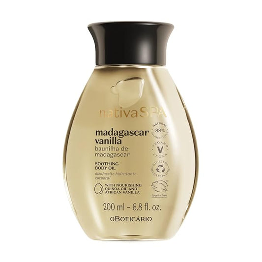 Nativa SPA by O Boticário, Madagascar Vanilla Body Oil, Soothing & Moisturizing, 6.8 Ounce-Velvo Beauty