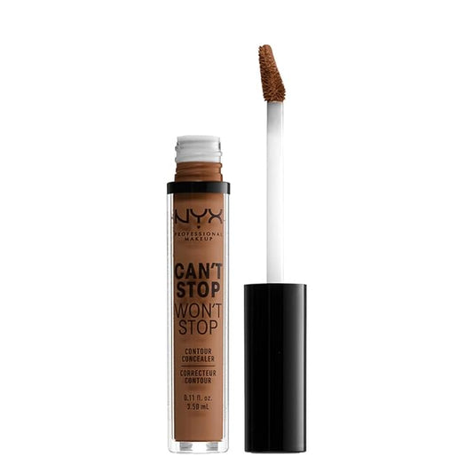 NYX PROFESSIONAL MAKEUP Can't Stop Won't Stop Contour Concealer, 24h Full Coverage Matte Finish - Cappuccino-Velvo Beauty