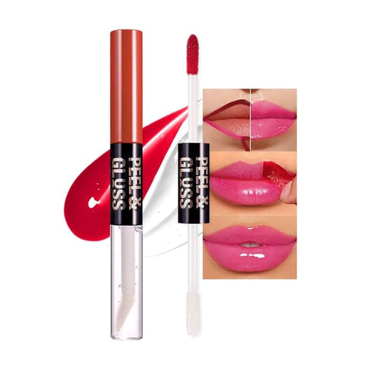 Hot Fuchsia Peel Off Lip Gloss Tattoo and Lip Oil, Lip Stain Peel Off Masque - Peel Off Lip Tint ,Long Lasting Waterproof Transfer-proof Lip Mask Lip Gloss Peel Off Lip Liner,Stay Lip Makeup 03#-Velvo Beauty