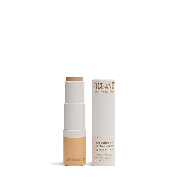 ATTITUDE Oceanly Light Coverage Under Eye Concealer Stick, Titanium Dioxide-Free, EWG Verified, Plastic-Free, Vegan & Cruelty-free Makeup, Dune, 0.2 Ounces-Velvo Beauty