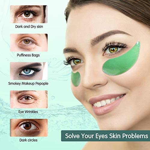 60Pcs Gel Crystal Collagen Eye Pads, Under Eye Mask for Moisturizing,Fine Lines, Dark Circles& Puffy Eyes Under Eye Patches (Green(Canned)-Velvo Beauty