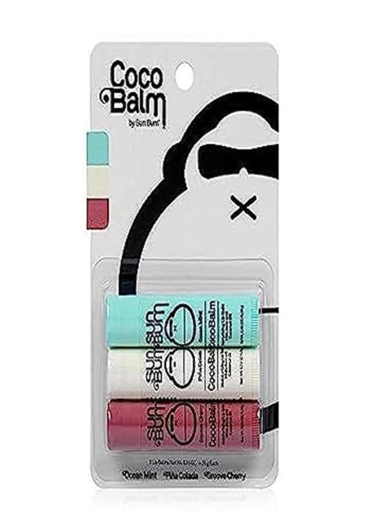 Sun Bum Cocobalm Lip Balm Variety Pack | Hydrating with Aloe | Hypoallergenic, Paraben Free, Silicone Free | 0.15oz Stick | 3 Flavor Variety Pack-Velvo Beauty