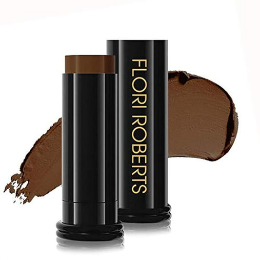 Base Strokes Crème Foundation Stick by Flori Roberts, Full Coverage for Women of Color or Deeper Skin Tones, Long Lasting Makeup, Natural Finish, Complexion Concealer & Corrector-Velvo Beauty