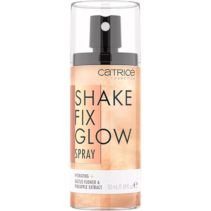 Catrice | Shake Fix Glow Spray | Sets Makeup and Hydrates Skin | Made With Cactus Blossom and Pineapple Extract | Oil Free, Paraben Free, Gluten Free | Vegan & Cruelty Free-Velvo Beauty