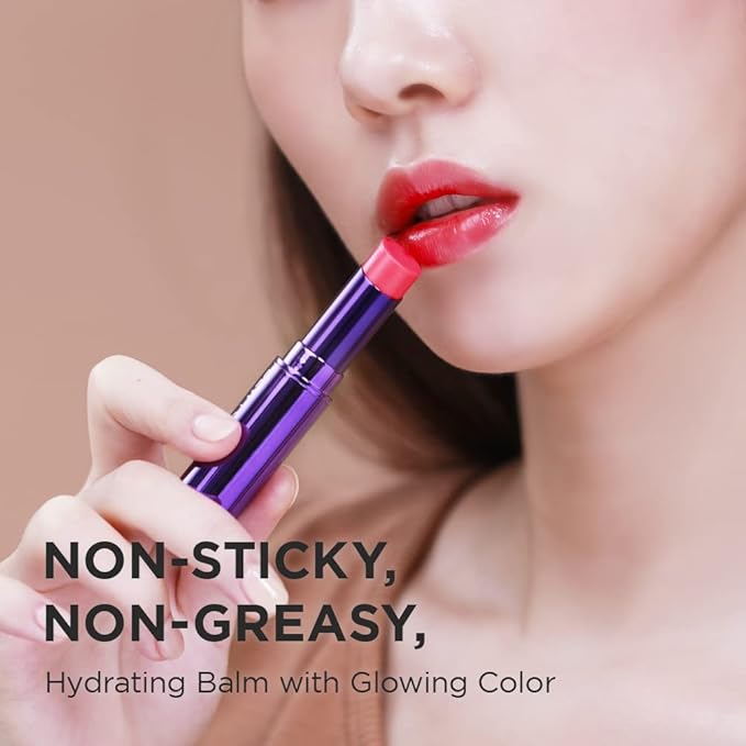 DEWYCEL TINTOURING BALM | #4 PURE RED | Non-Sticky Moisturizing & Hydrating Tinted Lip Balm for Chapped Lips | Natural Color Lip Glow Balm-Velvo Beauty